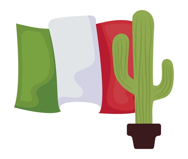 メキシコ国旗の植物のサボテン — ストックベクタ