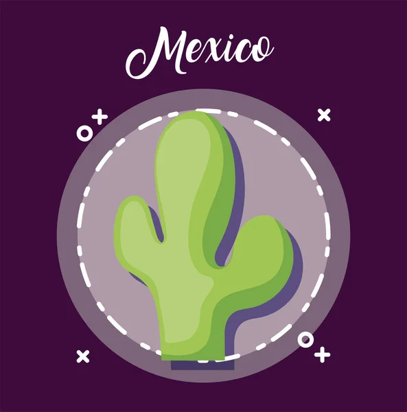 Viva Mexico Feier mit Kaktuspflanze — Stockvektor