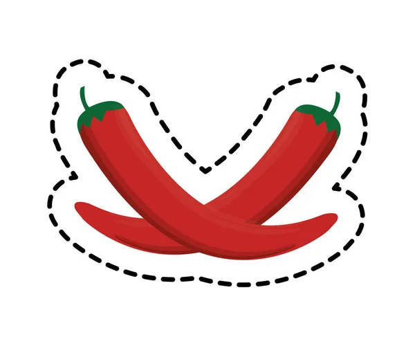 Patch de pimentas chili ícone isolado mexicano — Vetor de Stock