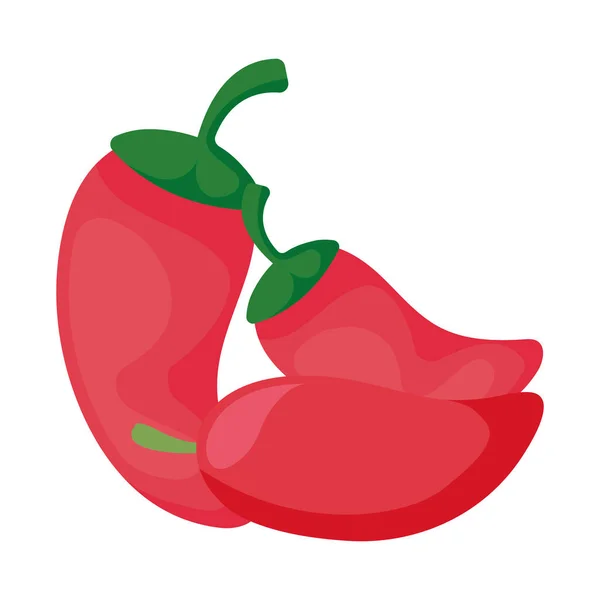 Chilli papričky mexické izolované ikony — Stockový vektor