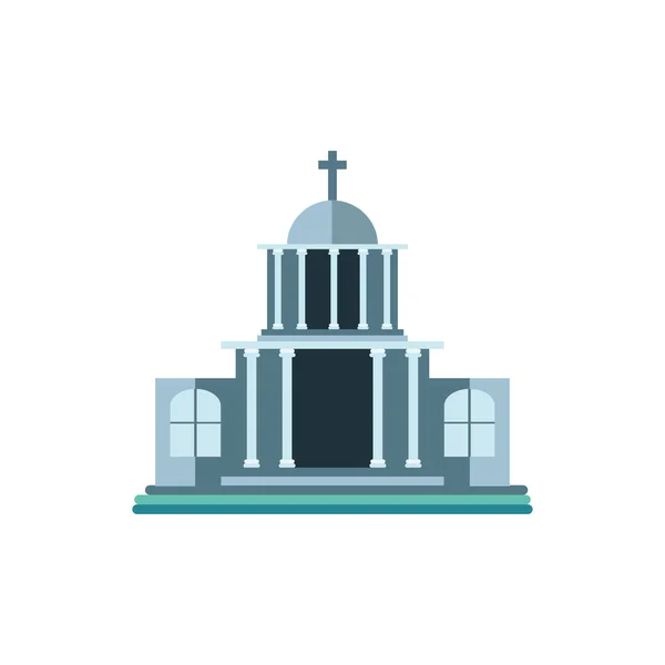 Katholische Kirche auf weißem Hintergrund — Stockvektor