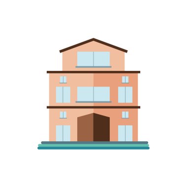 kule şehir mimarisi, apartman ve ofis binası, beyaz arka planda şehir manzarası