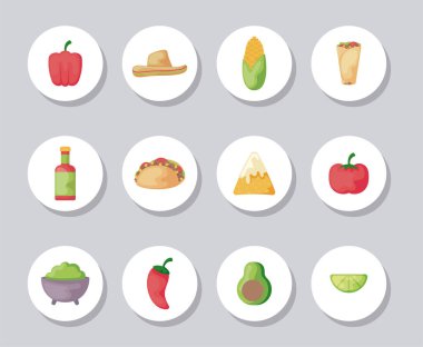 Dekor simgeli Meksika yemekleri paketle