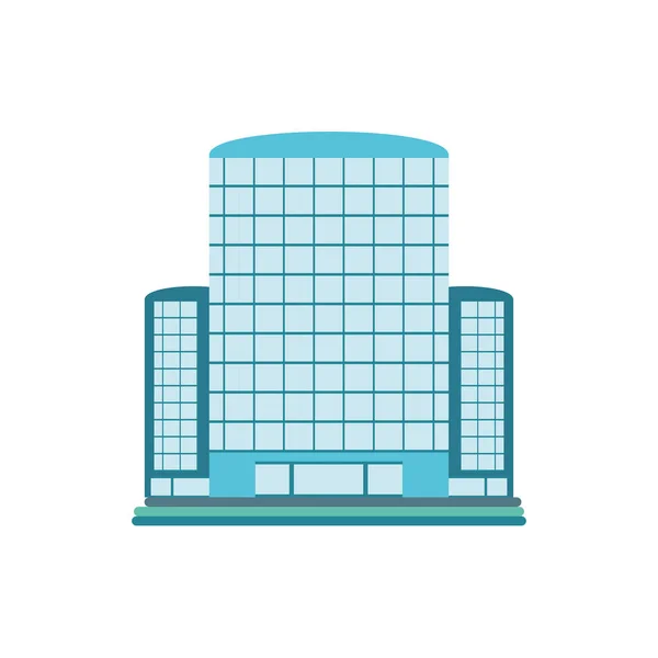 Torre cidade arquitetura de negócios, apartamento e prédio de escritórios, paisagem urbana no fundo branco — Vetor de Stock