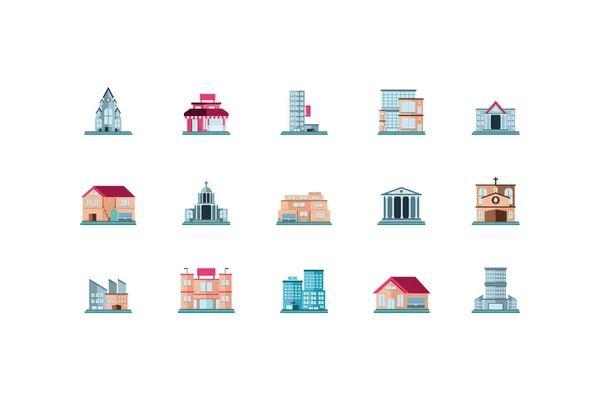 Real estates property icon set on white background — Stock Vector