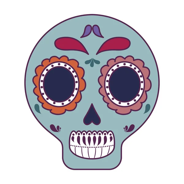 Знак смерти черепа традиционный мексиканский — стоковый вектор
