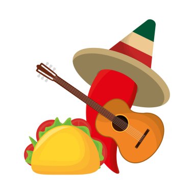 Meksika şapkalı ve simgeli kırmızı biber