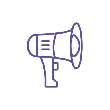 Beyaz arkaplan ile sevimli megafon