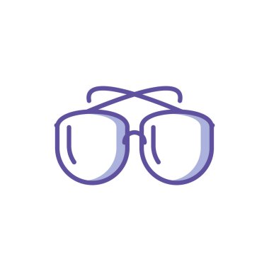 Beyaz arkaplanda sevimli gözlük