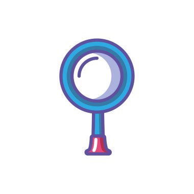 Beyaz arkaplanda büyüteç