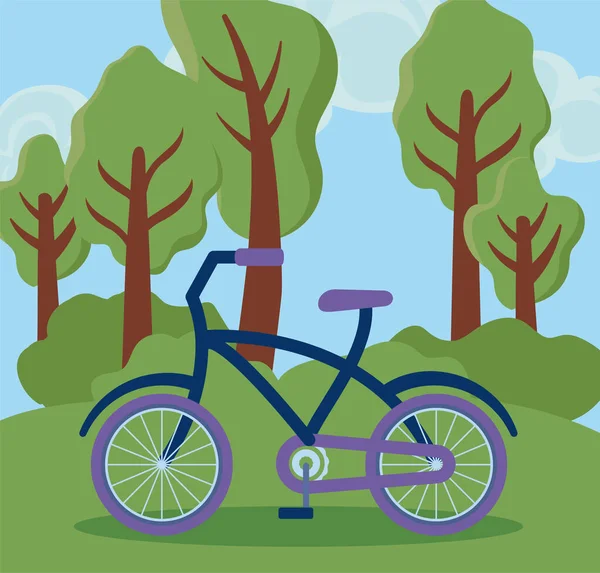Eco friendly scene with bicycle — Stock Vector