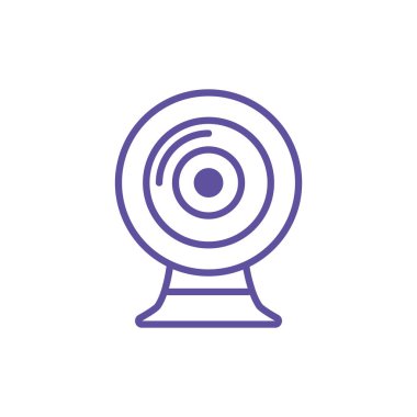 Beyaz arkaplanda güvenlik kamerası