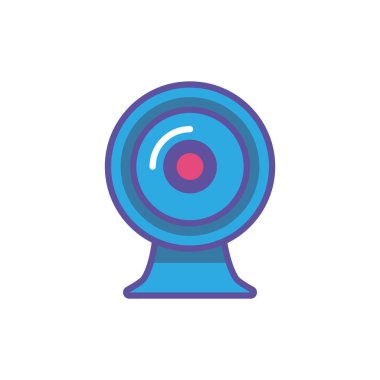 Beyaz arkaplanda güvenlik kamerası