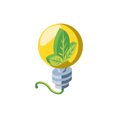 Beyaz arkaplanda yenilenebilir enerji ampulü