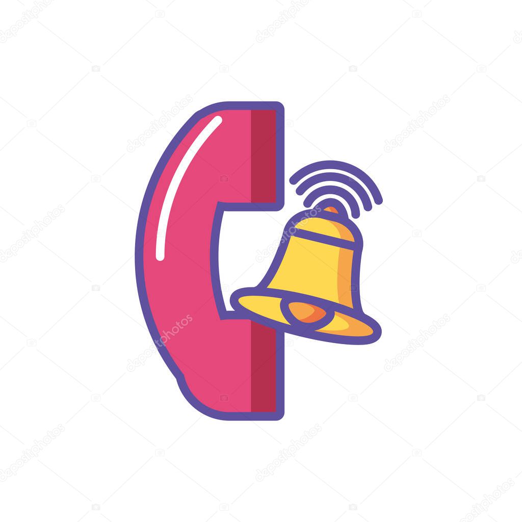 telephone receiver on white background