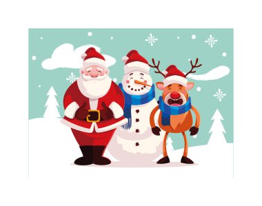 Xmas simgeleriyle noel kartı
