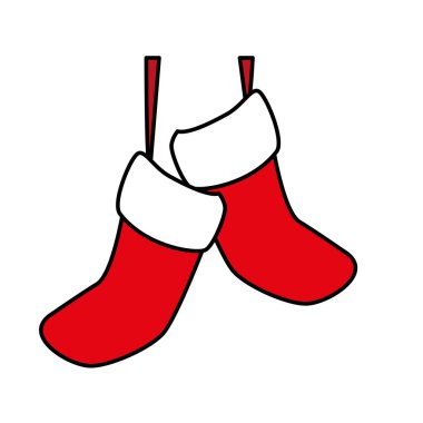 İzole edilmiş Noel Baba çizmeleri vektör tasarımı