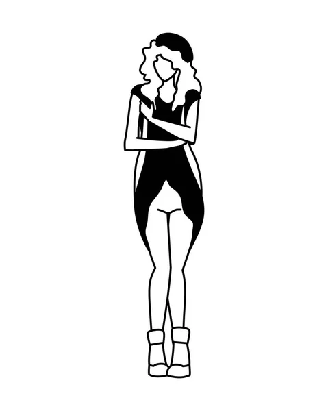 Supermodel avatar donna disegno vettoriale — Vettoriale Stock