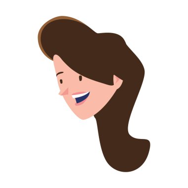 İzole kadın baş vektör tasarımı