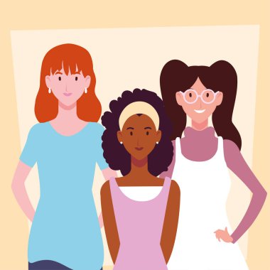 Farklı pozlarda kadınların kartı