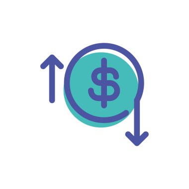 Beyaz arkaplanda dolar sembolü olan para birimi