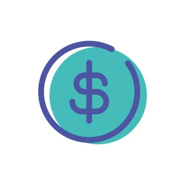 Beyaz arkaplanda dolar sembolü olan para birimi