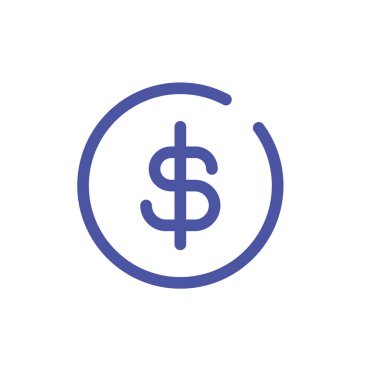 Beyaz arkaplanda dolar sembolü olan para birimi