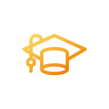 Beyaz arka planda mezuniyet şapkası