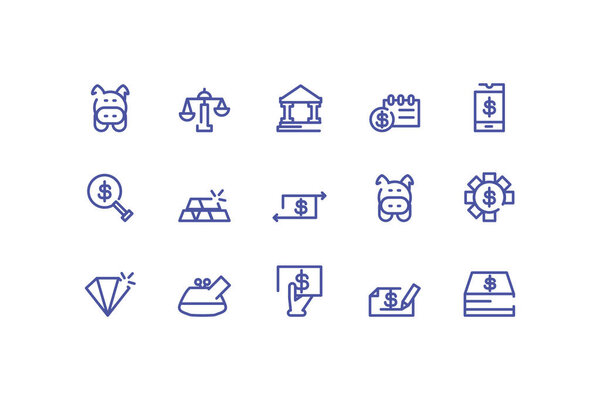 set of icons electronic commerce on white background