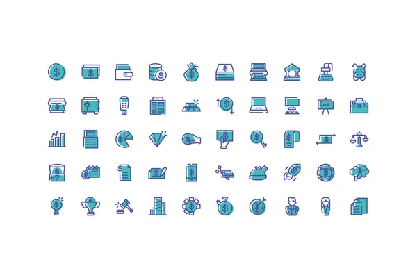 Conjunto de ícones de comércio eletrônico no fundo branco — Vetor de Stock