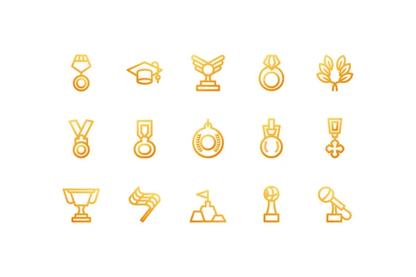 Ensemble d'icônes de récompenses sur fond blanc — Image vectorielle