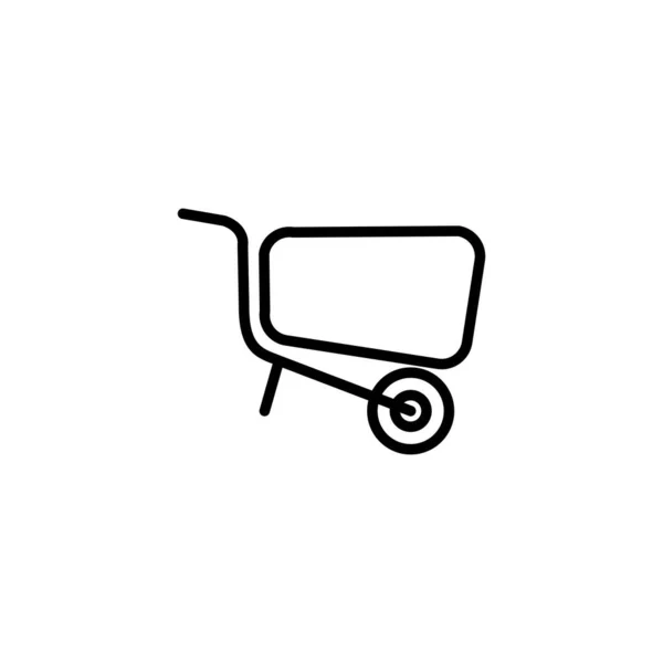 Isolated construction wheelbarrow icon line vector design — Stock Vector