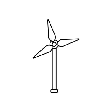 Beyaz arkaplanda yenilenebilir enerji türbini