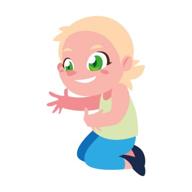 İzole kız çizgi film vektör tasarımı