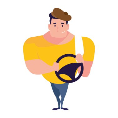 İzole sürücü kişi vektör tasarımı