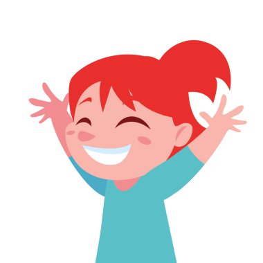 İzole kız çizgi film vektör tasarımı