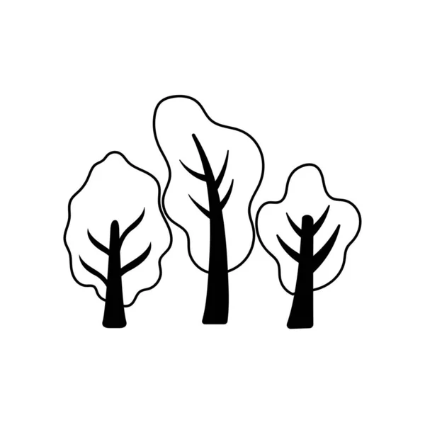 白色背景的树和植物 — 图库矢量图片