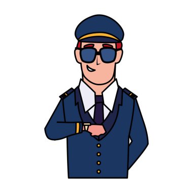 İzole edilmiş pilot kişi vektör tasarımı