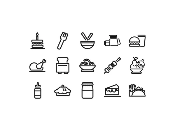 食品和饮料图标集包装矢量设计 — 图库矢量图片