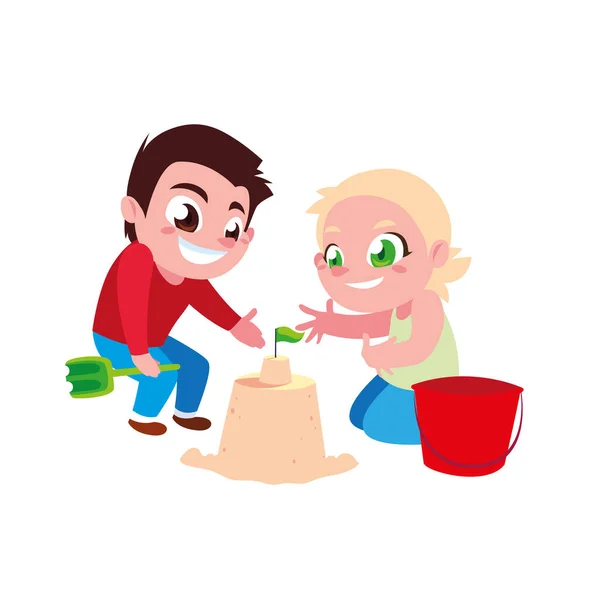 Boy and girl cartoon vector design