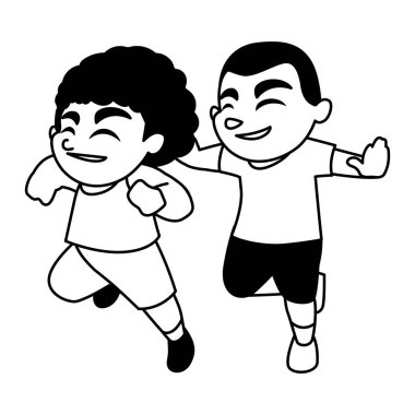 İzole çocuklar çizgi film vektör tasarımı