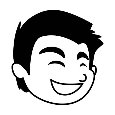 İzole çocuk çizgi film baş vektör tasarımı