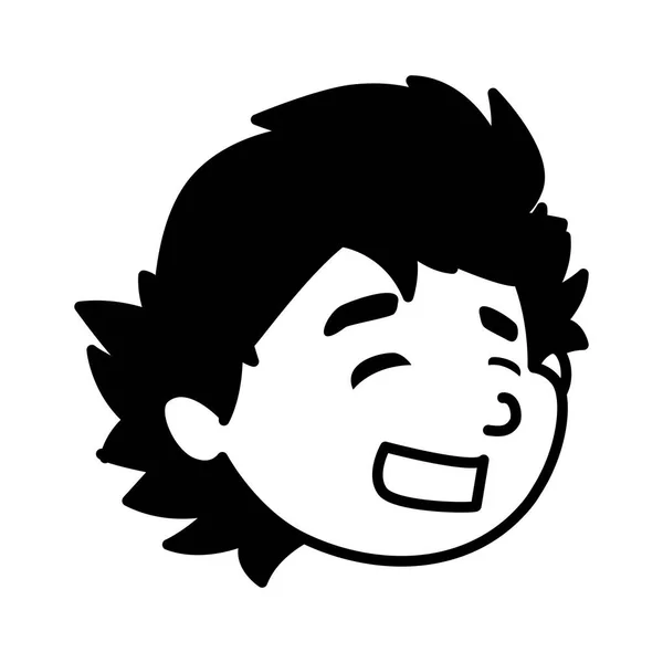 Izolovaný chlapec kreslený hlava vektor design — Stockový vektor