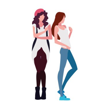 Süpermodel kadın avatar vektör tasarımı