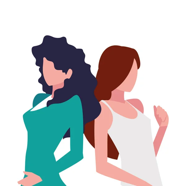 Supermodelos avatar mujeres vector de diseño — Archivo Imágenes Vectoriales