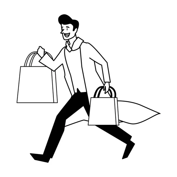Isolé homme shopping vecteur design — Image vectorielle
