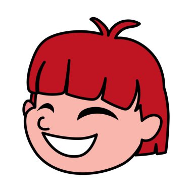 İzole çocuk çizgi film baş vektör tasarımı