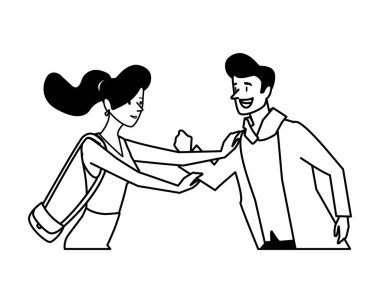 Bir çift kadın ve erkek vektör tasarımı