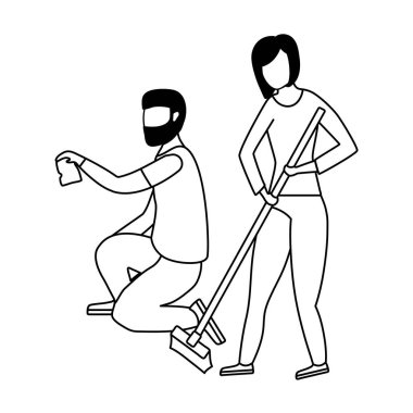 Çevre dostu sahne ve bahçe aletleri olan insanlar