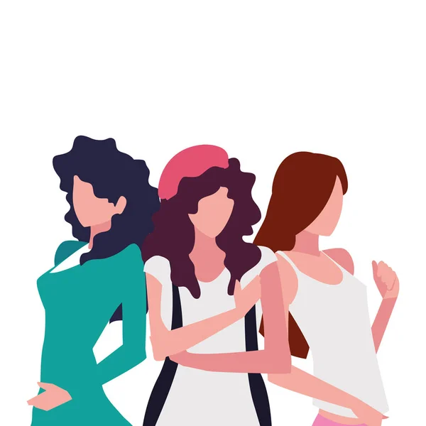 Supermodelos avatar mujeres vector de diseño — Archivo Imágenes Vectoriales